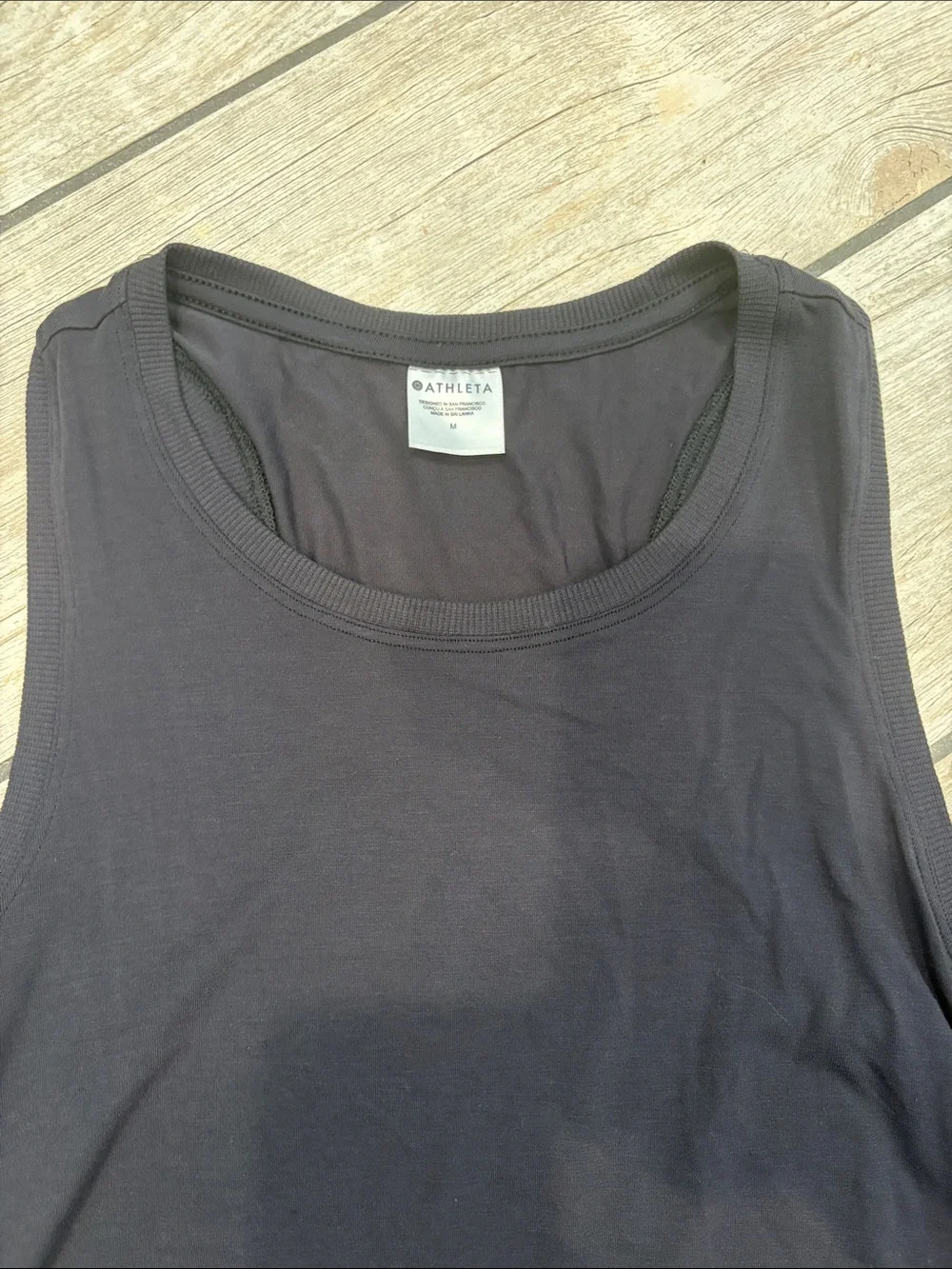 Athleta Black With Ease Cinch Tank Side-Ruched Tank Top - Picture 2 of 3